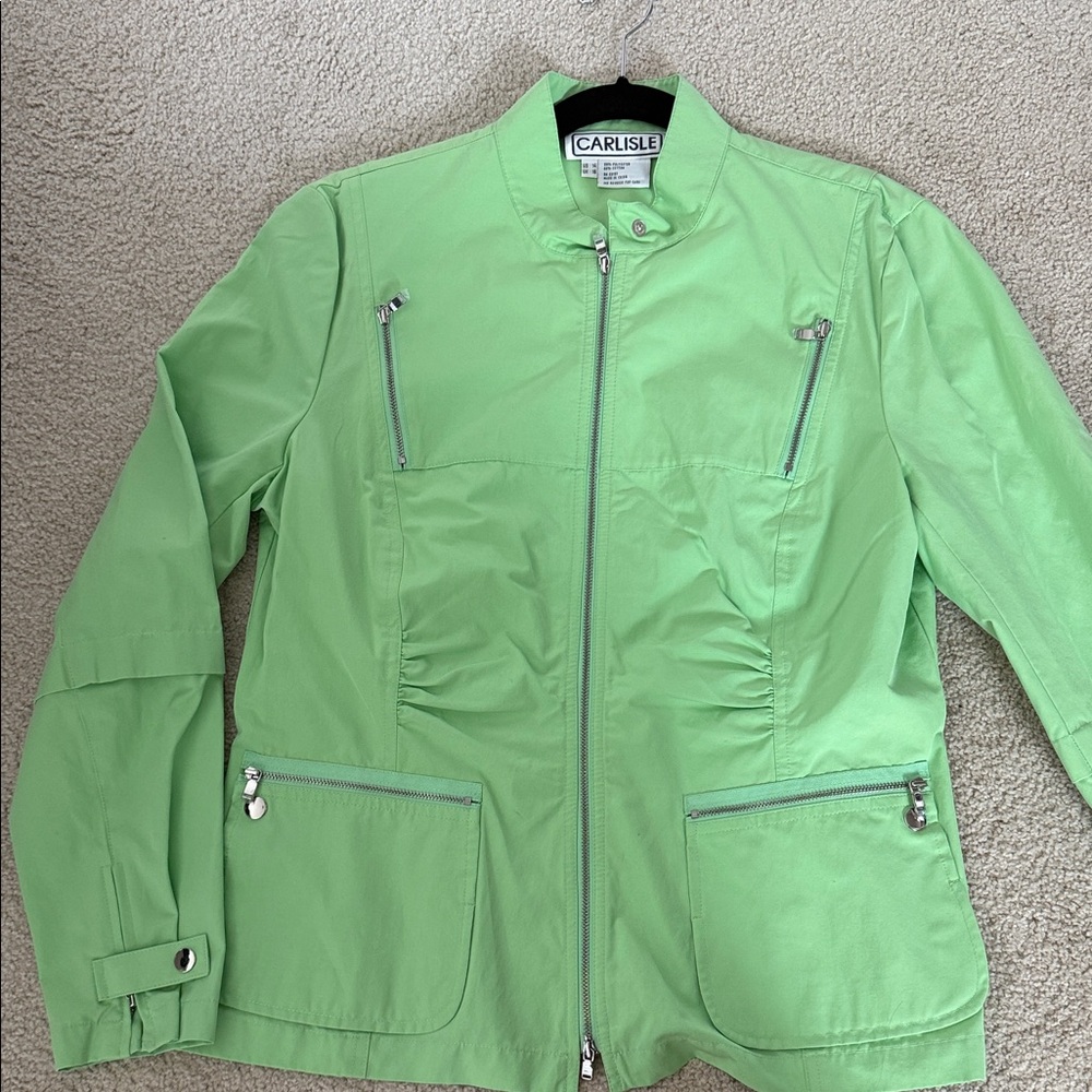 Carlisle Lime Green Utility Zip Jacket